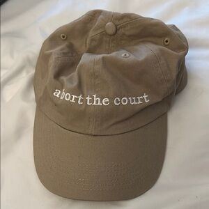 Women’s - Tan Baseball Cap with White Embroidery